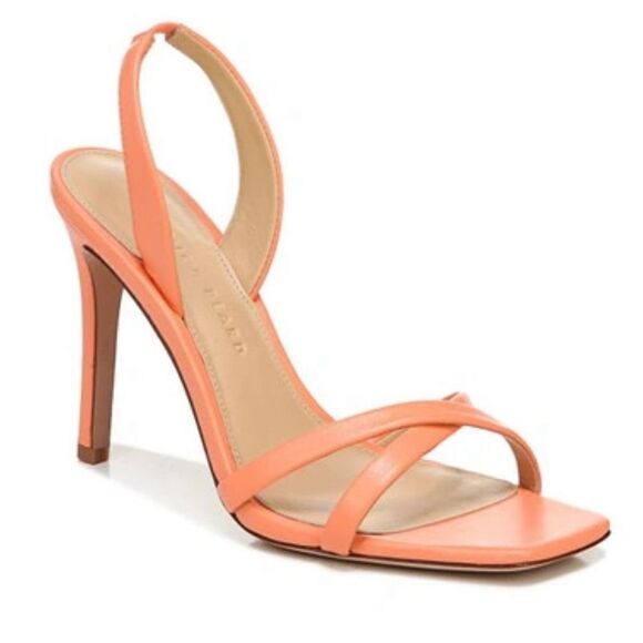 Veronica‎ Beard Sandals Women Size 8.5 Analita Leather Open Toe Heels in Apricot - Picture 1 of 12